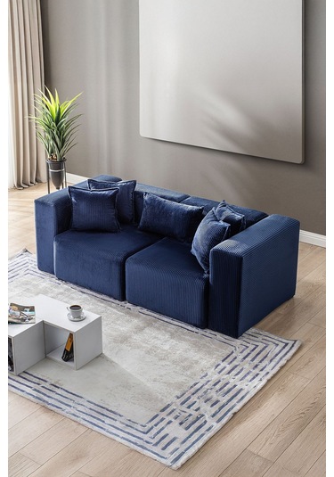 Katt Ekstra Rahat İskeletli 2 Li Koltuk 10 Renk Lacivert