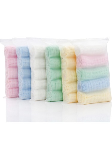 Geekyou Bebe Ve Çocuklar İçin 5'li Paket 30x30 Cm六层纱布 Dokuma Pembe Islak Mendil, Yumuşak Ve Su Geçirgen Bebek Mendili