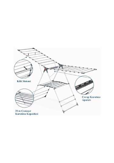 Devecioğlu Gold Çamaşır Kurutmalık Gri