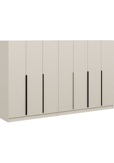 Kale Plus 7 Mebran Kapaklı 4 Çekmeceli Dolap Kumtaşı Mebran 210cm Bej