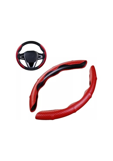 Kaymaz Direksiyon Simidi Yükseltici Kılıfı Karbon Fiber Araba Direksiyon Simidi Tutacakları Kılıfı Mavi