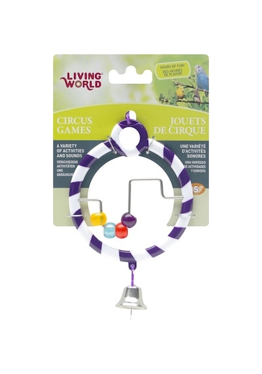 Living World Kuş Oyuncağı Zilli Boncuklu Halka Mor