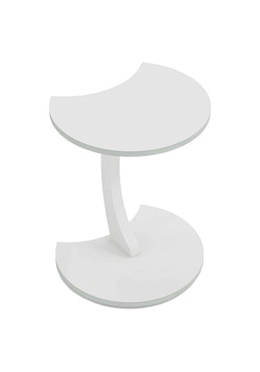 Jet Tekerlekli C Sehpa Koltuk Sehpası Yan Sehpa Zigon Sehpa Servis Sehpası Beyaz