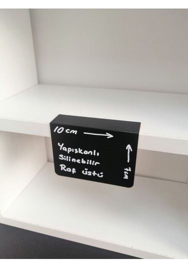 10 Adet Pvc Karatahta Siyah Ürün Etiket A7 10 x 7 CM Yapışkanlı Raf