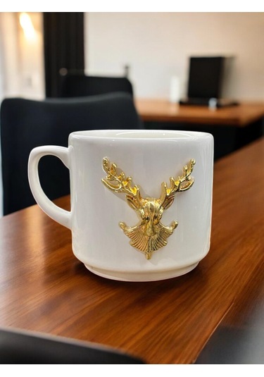 Seramik Kupa Bardak Geyikli Tasarım