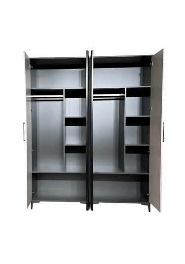 Deniz 4 Kapaklı Mdf Dolap Ağaç Ayaklar Rehau Kaplama Kapaklar