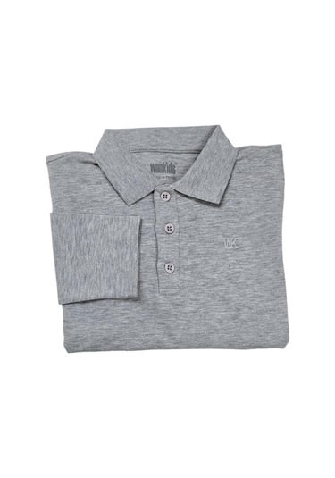 Unisex Çocuk Polo Yaka Uzun Kollu Tişört Sweatshirt Bej