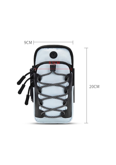 Açık Hava Sporları Yansıtıcı Cep Telefonu Kol Çantası Fitness Taşınabilir Cep Telefonu Paketi Gri Gri