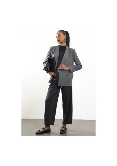 Antrasit Çift Düğmeli Blazer Ceket 17165 Antrasit