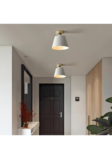 Dashanshop Siyah Metal Antika Pirinç Kaplama Endüstriyel Çiftlik Evi Tarzı Tavan Lambası Siyah