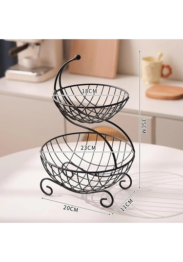 Tongxida Çelik Meyve Kasesi Depolama Standı - Siyah Mutfak Asil Asil Siyah