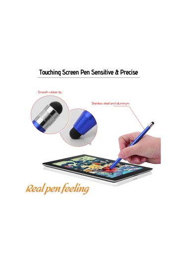 Moveevo 4'lü Metal Ve Silikon Uçlu Dokunmatik Kalem - Telefon Ve Tablet İçin Çift Taraflı Hassas Kontrol - 2 Mavi 2 Yeşil