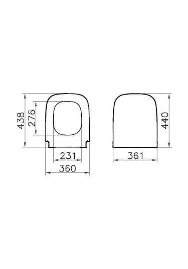 VitrA S20 Square Asma Klozet 48cm + S20 Klozet Kapağı