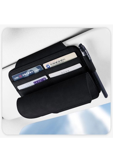 Seametal Araba Güneşlik Saklama Çantası Gözlük Kılıfı İle Lüks Süet Depolama Cep Düzenleyici Gri