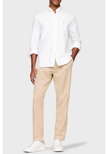 Tommy Hilfiger Erkek Gömlek Mw0mw35774 Ybr Beyaz Beyaz