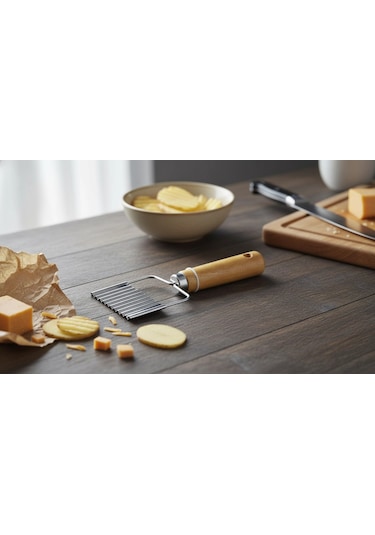 Bambu Saplı Metal Patates Doğrayıcı Dilim Dilim Çok Renkli