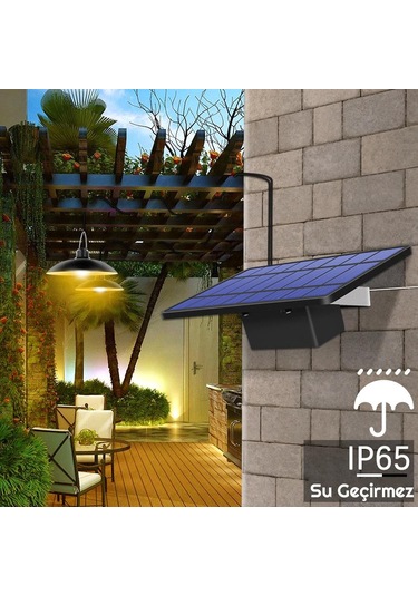 Güneş Enerjili Şarjlı Lamba Solar Led Aydınlatma Sarı Işık 1 Adet