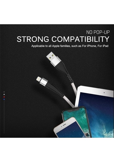 Prestigegoods 3a Hızlı Şarj Usb Kablosu İphone Uyumlu 13-11-6s-7-8 Plus İçin 3m Kısa Veri-şarj Telі