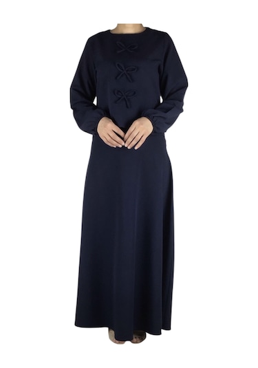 Kadın Spor Önden Kurdela Modelli Kolağzı Lastikli Etek Yandan Fermuarlı Etek Mevlana Model İkili Takım Lacivert