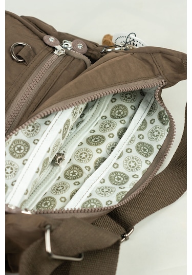 Krinkıl Su Geçirmez Kumaş Çok Gözlü Çapraz Kol Ve Omuz Postacı Çantası Vizon 9507 Vizon