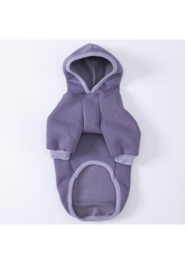Koyu Lila Kanguru Cepli Kedi-köpek Hoodie- Sweatshirt Kedi Köpek Kıyafeti