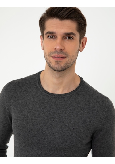 Pierre Cardin Erkek Gri Melanj Triko Kazak 50248582-vr086 Gri Melanj