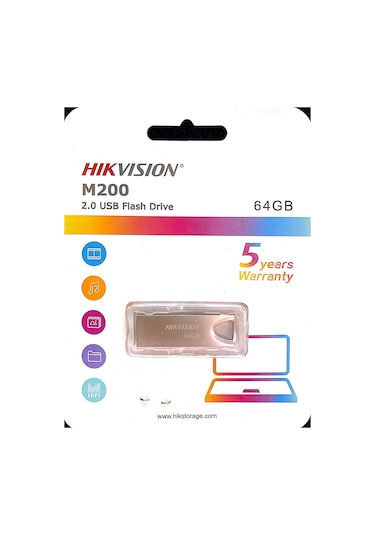 Hikvision M200 64 GB USB 2.0 Metal Flash Bellek