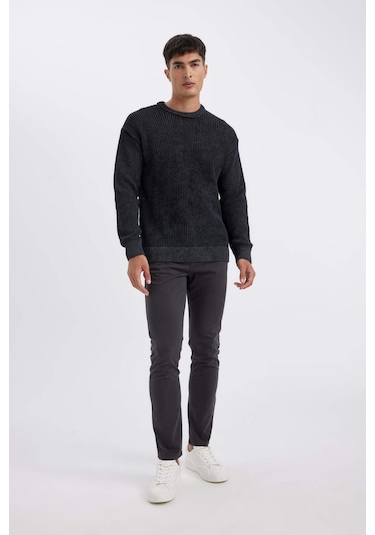 Defacto Chino Kanvas Pantolon Slim Fit Dar Kesim Pamuklu Esnek Dar Paça C9441AX24AUAR9 Antrasit Defacto Chino Kanvas Pantolon Slim Fit Dar Kesim Pamuklu Esnek Dar Paça C9441AX24AUAR9 Antrasit