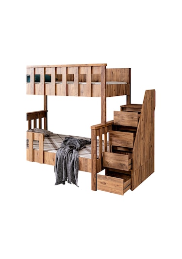 Mdf Profil Ranza, Deluxe Ayrılabilir Ranza - Ceviz 90 X 190 CM