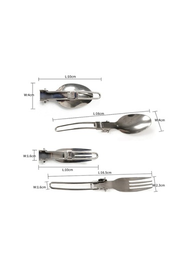 Fosenze Dışarıda Piknik Ve Kamp İçin Çelik Çakmak-çatal-kaçak 3'lü Set, Katlanabilir Taşınabilir Servis Ürünü Çok Renkli