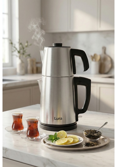 Lura 1736 1.7 L Çay Makinesi Ve Çelik Kettle