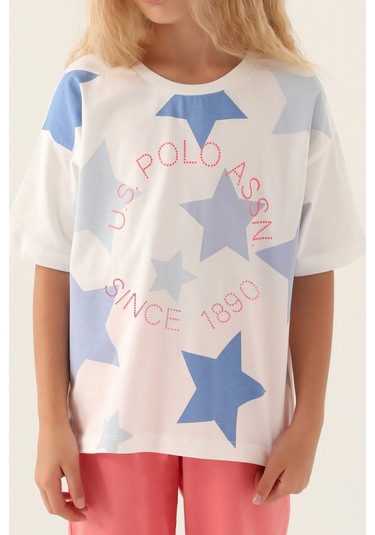 U.s. Polo Assn. Kız Çocuk Krem Pijama Takım 50315466-vr071 Krem