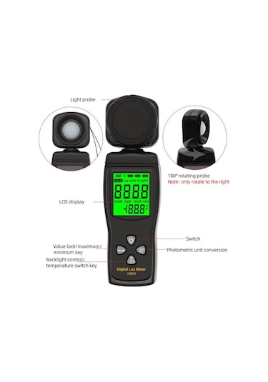 Light Metre Lux/fc Fotometre Fotoğrafçılık Dijital Lux Metre Entegre Illuminometre Çevre Test Cihazı Spektrometre Aracı