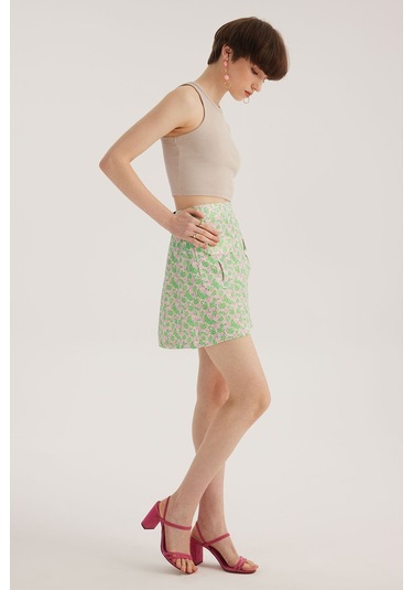 Stella Pulvis Çok Renkli Çift Cepli Mini Etek Çok Renkli