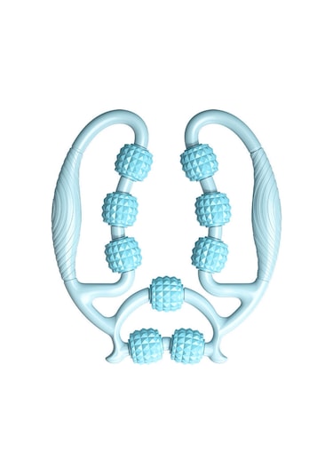 360 Derece Kas Silindiri Masaj Aleti - Gök Mavisi, Bacak, Boyun, El Ve Kol Kaslarını Rahatlatmak İçin Çok Renkli