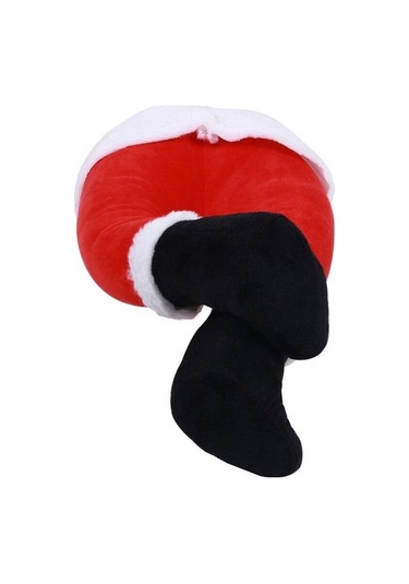 Pazly Noel Baba Bacakları Ağaç Şöminesi, 38x21x16cm, Kırmızı Beyaz, Noel Partisi Süsleme