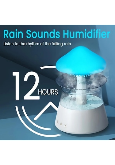 Motion003 Ahşap Tahıl Rengi Yağmur Bulutu Aromaterapi Esansiyel Yağı Zen Difüzörü Gece Lambası Masa Çeşmesi Uyku Rahatlatıcı