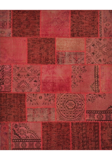 Patchwork El Dokuma Anadolu Halısı – Spring (425349825) Kırmızı