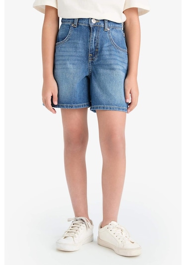 DeFacto Kız Çocuk Jean Şort E0110A825SMNM28 Mavi DeFacto Kız Çocuk Jean Şort E0110A825SMNM28 Mavi