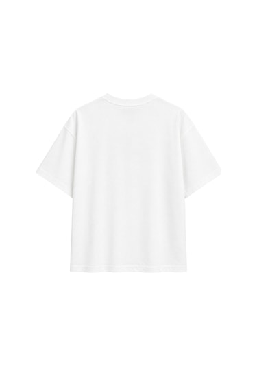 Mixray 2101 Kadın Bisiklet Yaka Soft Oversize Basic Modal T-shirt Beyaz