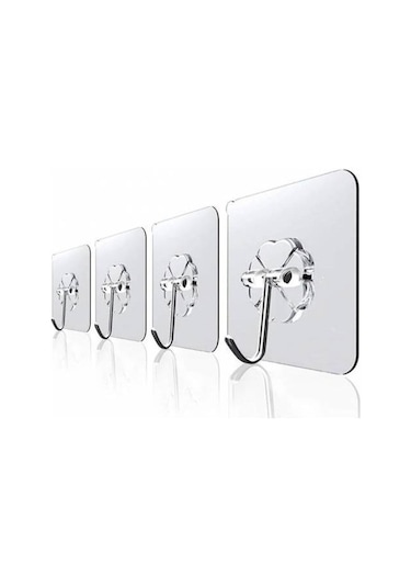 5 Adet 6x6cm Şeffaf Güçlü Kendinden Yapışkanlı Kapı Duvar Askılar