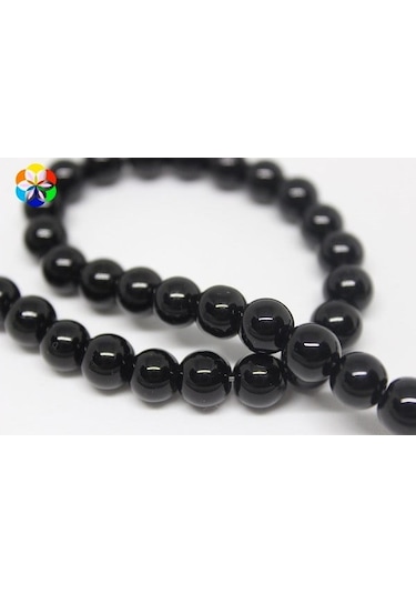 Onix (Oniks) Taşı Parlak YARIM Dizi 8mm (18cm uzunluğundadır)