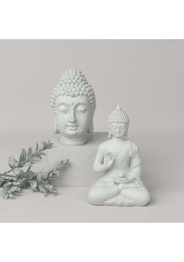 Linens Budha Portrait 11x10x16 Cm Dekor Naturel