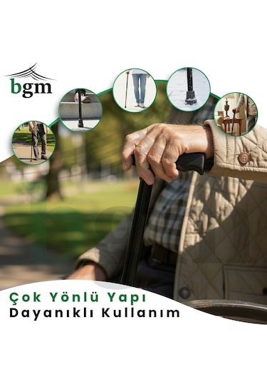 Siyah Baston Ayarlanabilir Denge Bastonu - Siyah- Lüks Yüksek Kalite