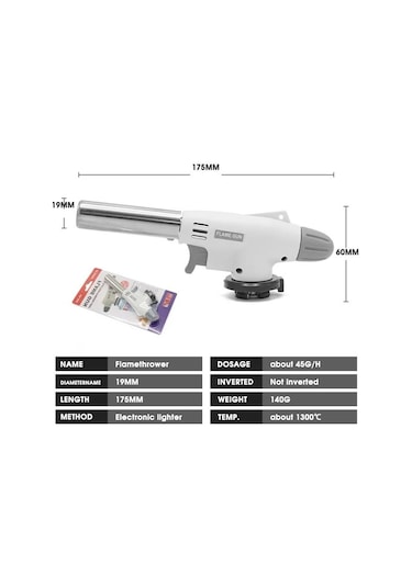 1300 Derece Pürmüz Çakmak No 920 + 3 Adet Steel Kartuş Beyaz