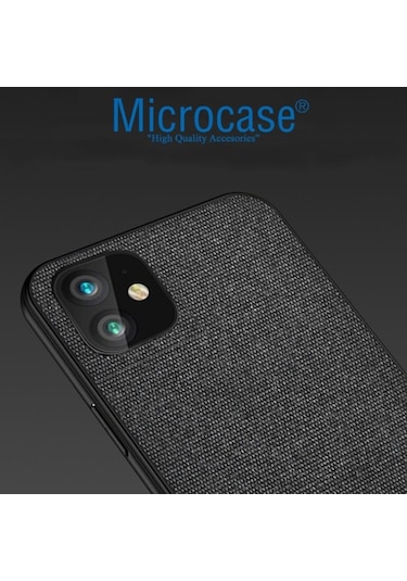 Microcase Apple Uyumlu iPhone 11 Fabrik Serisi Kumas & Deri Desen Kilif 400601760