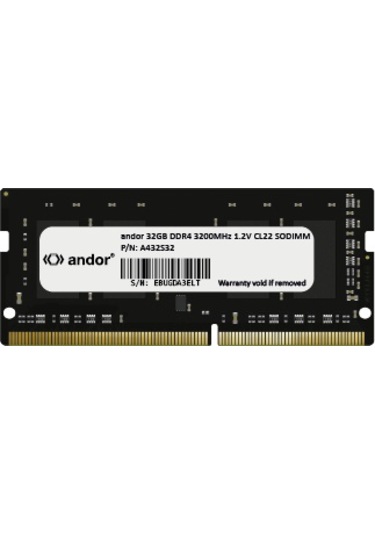 Andor A432S32 32 GB DDR4 3200 MHz Dizüstü SODIMM CL22 Ram