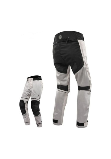 Motosiklet Pantolonu Korumalı Yazlık Aşınmaya Dirençli Kumaş Yan Destek Pedi Motor Pantolon Beyaz