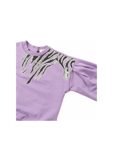 Panço Kız Çocukbaskı Detaylı Sweatshirt Mor 2321gb08023-1461 001