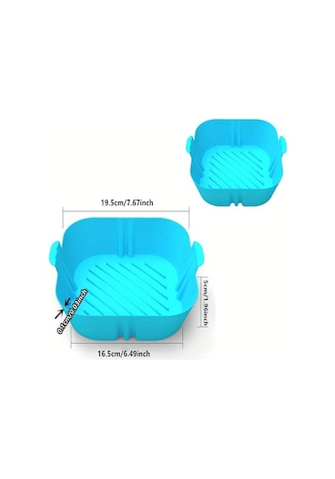 Mavi Silikon Hava Fritözler Fırın Pişirme Tepsisi Yeniden Kullanılabilir Airfryer Silikon Sepet Pizza Kızarmış Tavuk Airfryer Tava Astarı Mavi